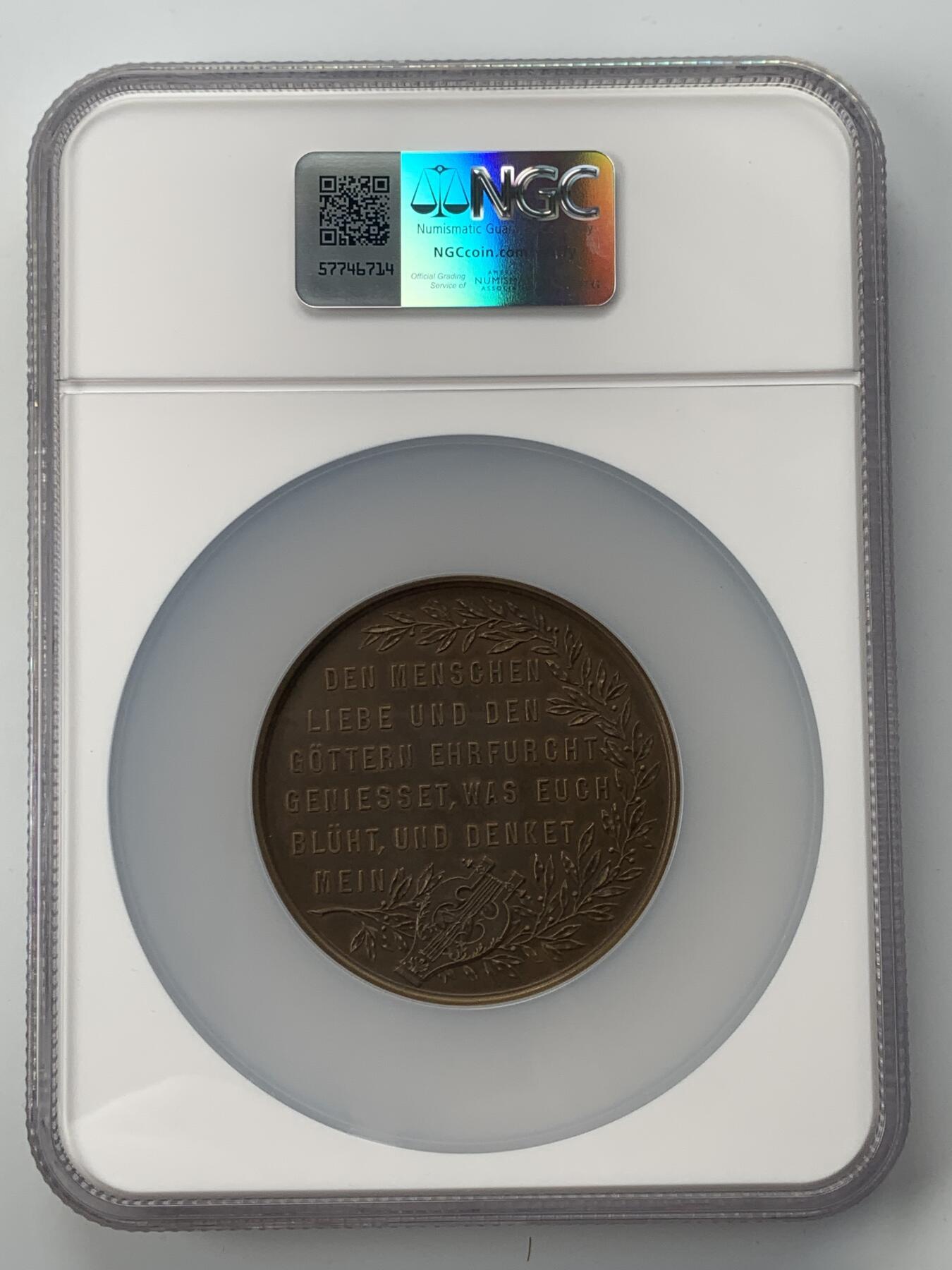 掌中浮雕-藏着的欧洲第056场 NGC MS63 :  1897年奥地利维也纳宫廷剧院著名女演员夏洛特·沃尔特逝世纪念铜章，60mm