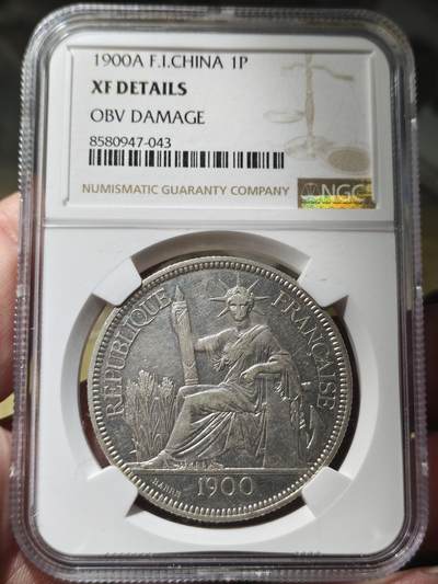 中外钱币第九场 - NGC-XF法属印支1900年坐洋一元