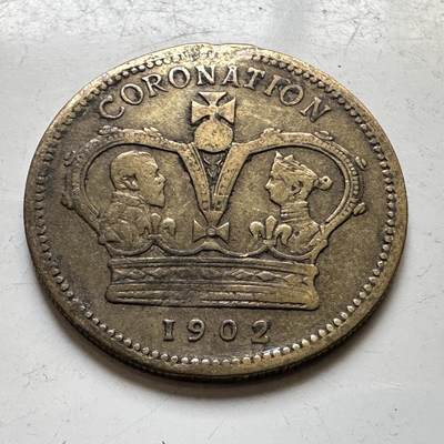 🌹外币初藏🌹🐯2026年第34场   每周二四六晚8️⃣点 接代拍 - 英国1902年爱德华七世加冕 Barratt&Co 广告Token 3.8g 22.0mm 黄铜