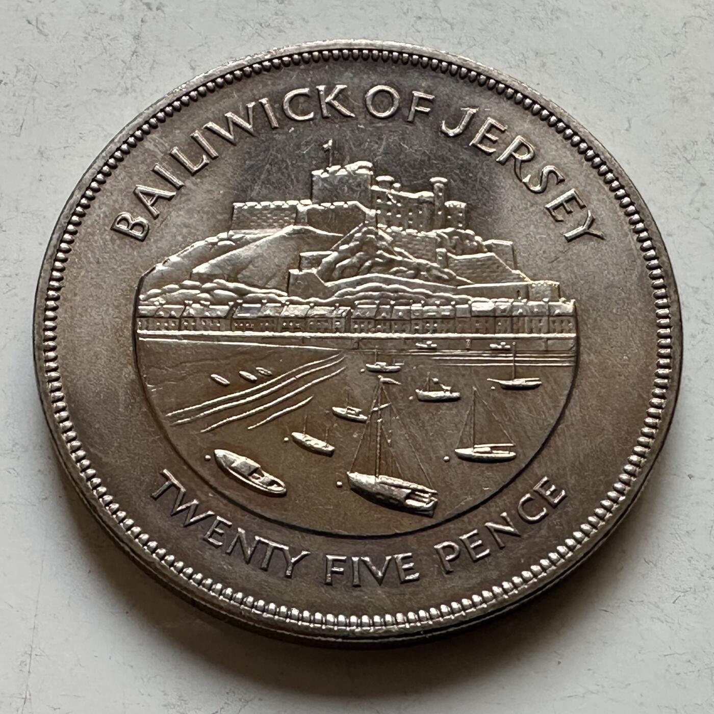 🌹外币初藏🌹🐯2026年第34场   每周二四六晚8️⃣点 接代拍 泽西岛 1977年25便士克朗纪念币