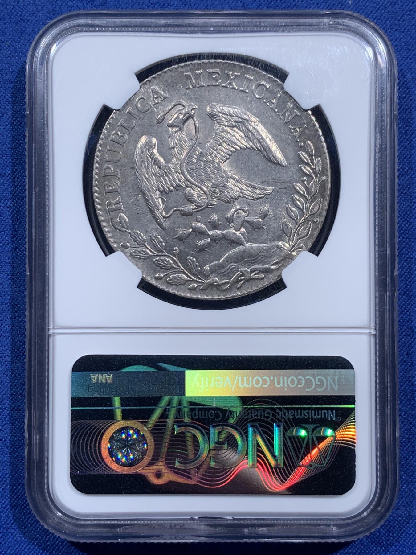 《竞宝斋》第474场 周日，周一 2场连拍 （全场包邮）欢迎送拍 NGC MS62 墨西哥1894年花边鹰洋 少见CA版 原光底板细腻