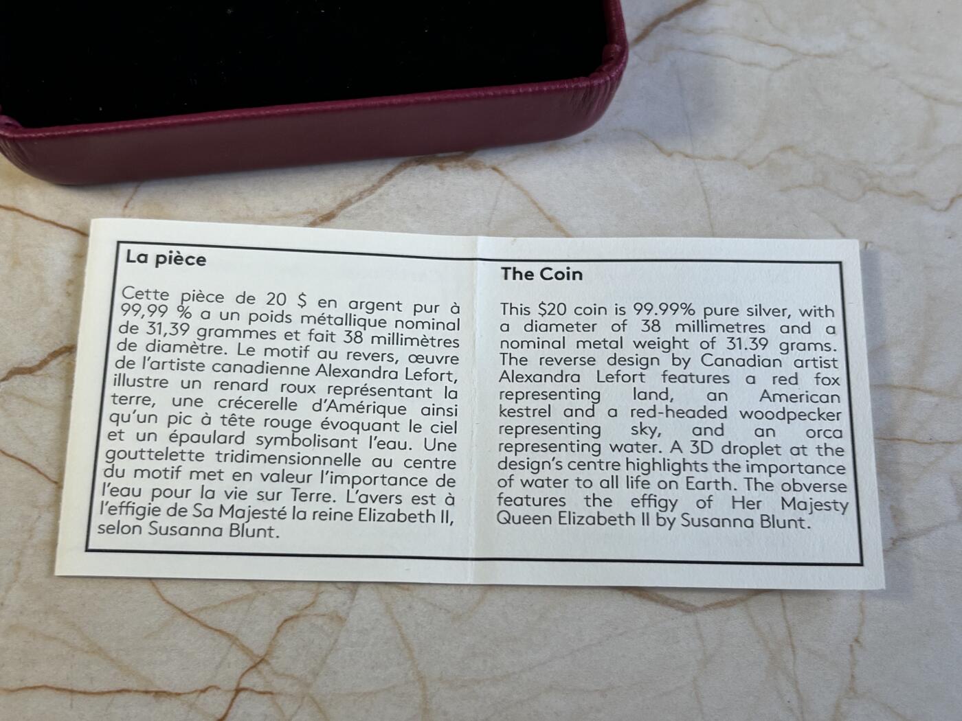 第195期拍卖 获奖加拿大2016年首枚镶嵌3D水滴状地球母亲精制纪念银币，9999银，发行7000枚