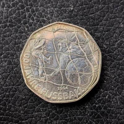 道一币馆币章第一百七十一场 - 奥地利2004年足球运动百年5欧元纪念银币  10g 800s