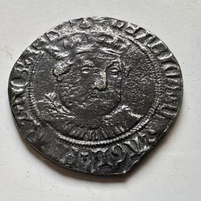🌹外币初藏🌹🐯2026年第34场   每周二四六晚8️⃣点 接代拍 - 英国 亨利八世 1509-1547年 1便士银币 都铎盾徽版 复刻币