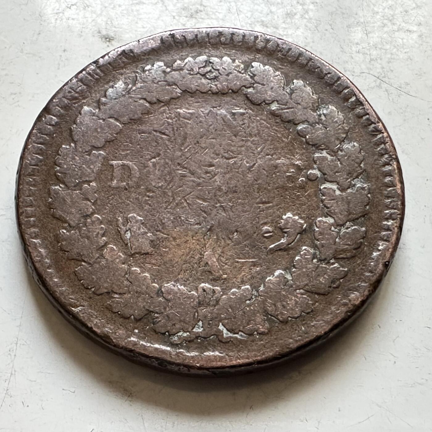 🌹外币初藏🌹🐯2026年第34场   每周二四六晚8️⃣点 接代拍 法国 共和历AN5-7年(1796-1799) 共和时期 1迪西姆大版铜币 巴黎A厂 丰饶角花环版 32毫米