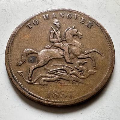 🌹外币初藏🌹🐯2026年第34场   每周二四六晚8️⃣点 接代拍 - 英国 1837 年前往汉诺威代用币 Token 22mm 光边