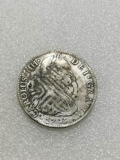 天下钱庄专场欢迎参拍 - 墨戳西属墨西哥卡四老双柱银币