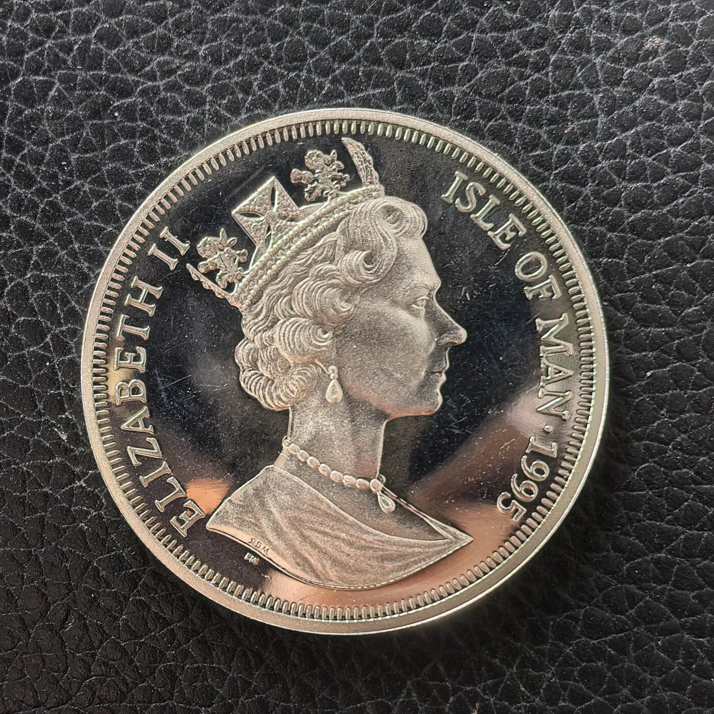 道一币馆币章第一百七十二场 马恩岛1995年反法西斯胜利50周年-苏联米格三战斗机1克朗银币 28.28g 925s