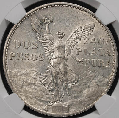 修遠堂世界钱币第109期 - NGC AU58 1921年墨西哥2比索 “独立百年” 胜利女神鹰洋大银币