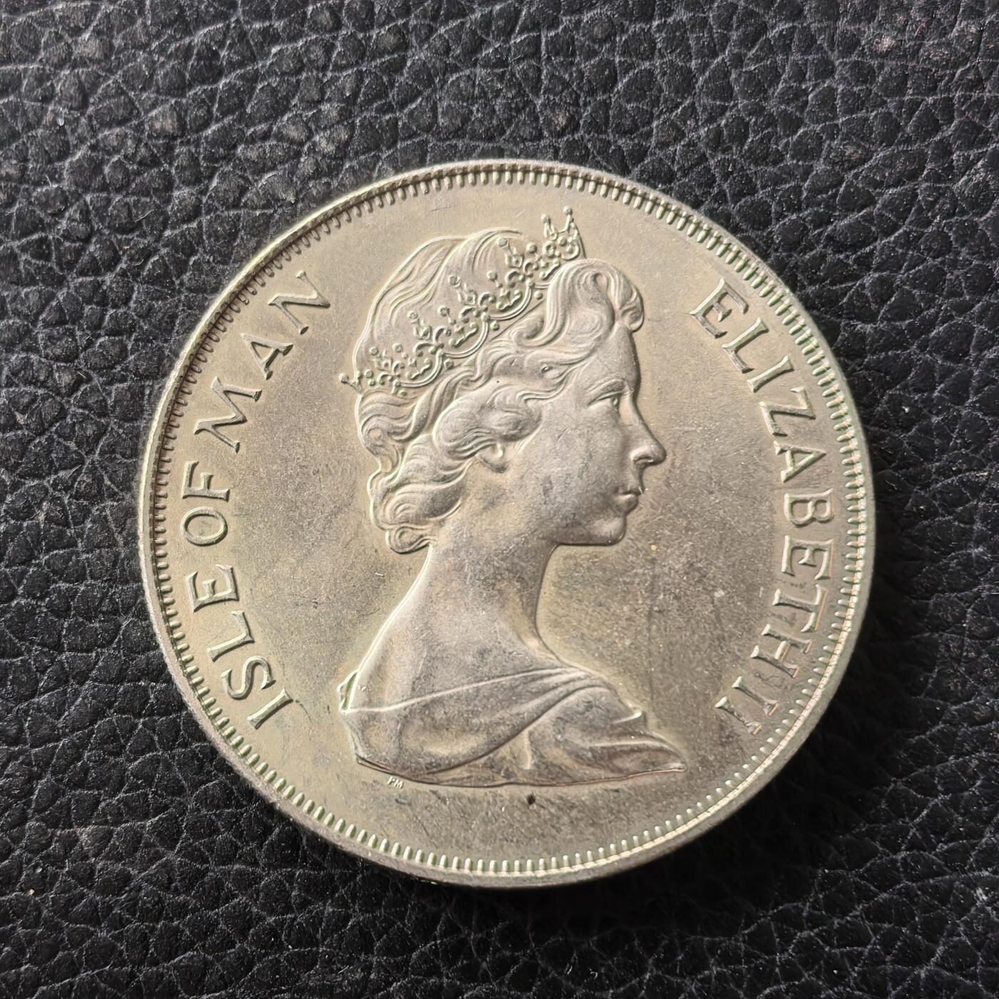 道一币馆币章第一百七十一场 泽西岛1975年无尾猫25便士克朗型纪念币  28.28g