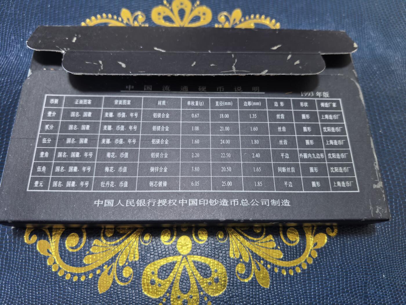 长老汇马年精选第十二场拍卖 1993中行人民币硬币6枚套官发全新带外纸