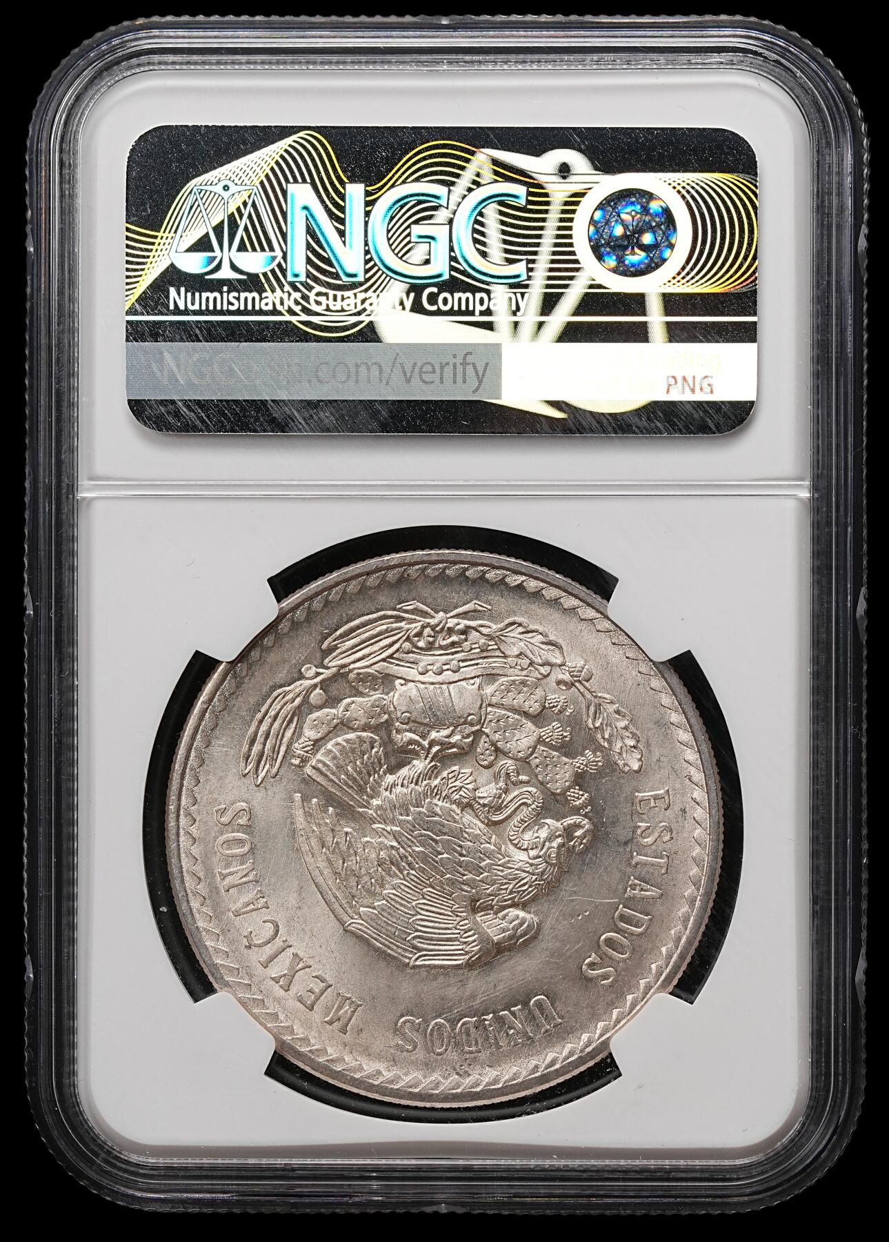 修遠堂世界钱币第109期 NGC MS65 1948年墨西哥5比索大银币 30g，含银90%