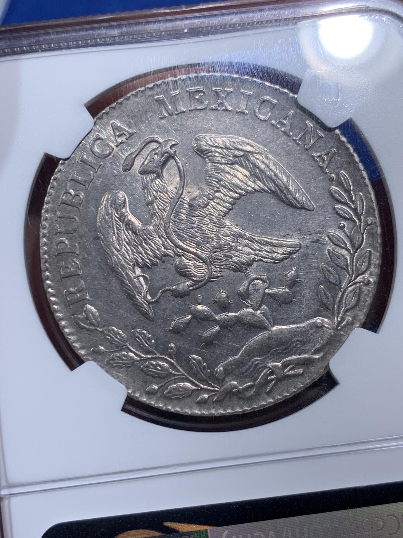 《竞宝斋》第474场 周日，周一 2场连拍 （全场包邮）欢迎送拍 NGC MS62 墨西哥1894年花边鹰洋 少见CA版 原光底板细腻