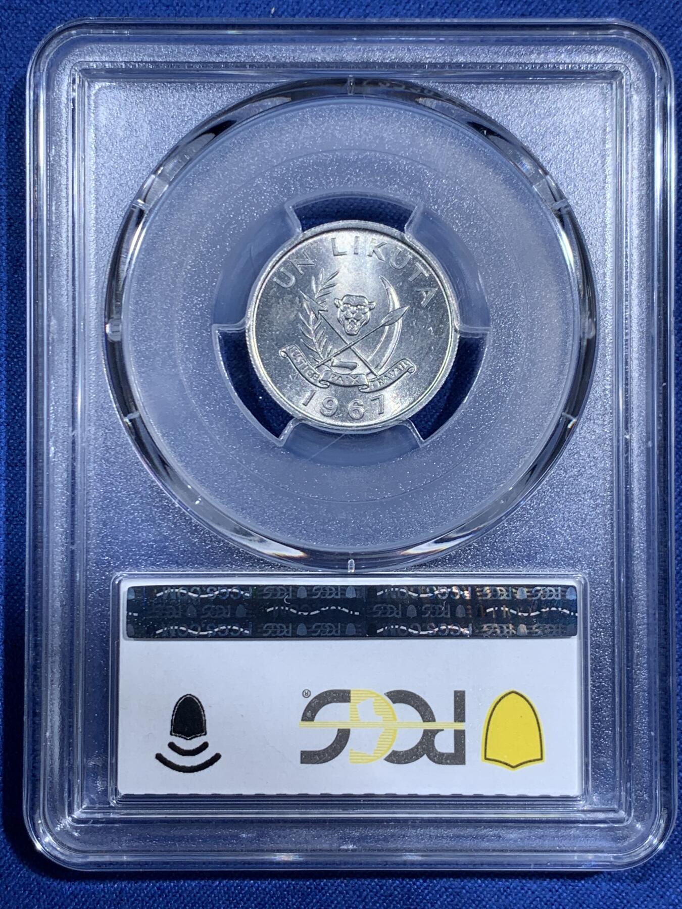 《竞宝斋》第474场 周日，周一 2场连拍 （全场包邮）欢迎送拍 3枚一组 PCGS MS66/69 刚果1967年三枚套，强转光分数狂野三枚均为冠军分