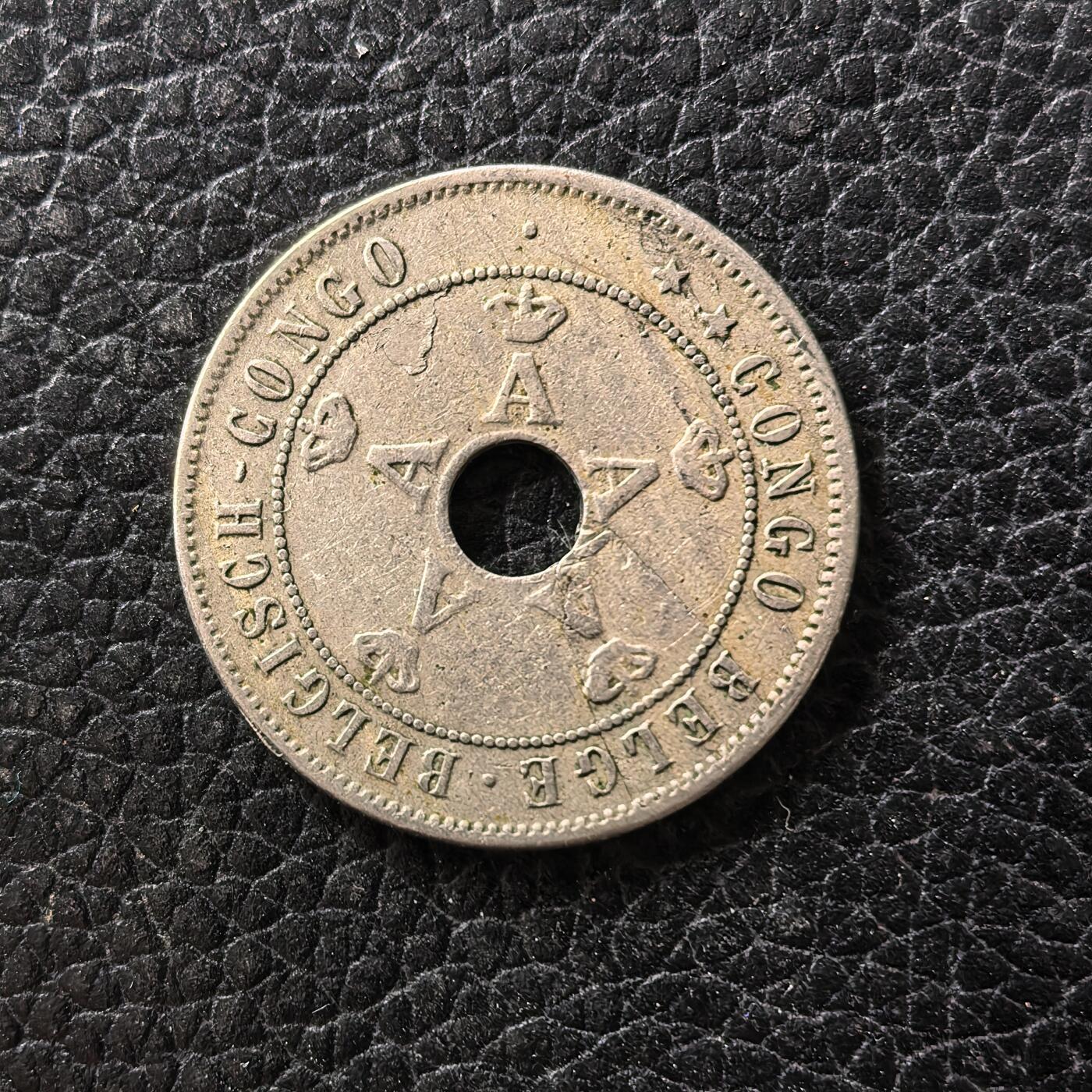 道一币馆币章第一百七十一场 比属刚果1911年20分铜镍币