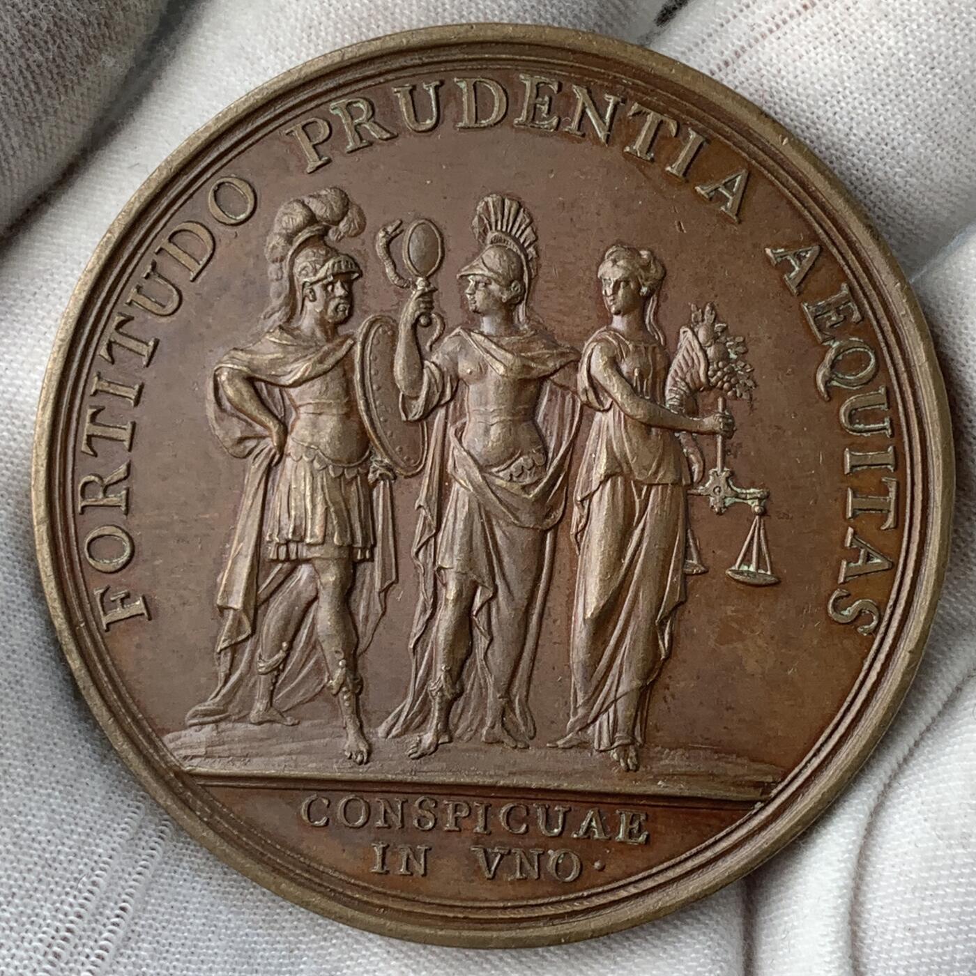 掌中浮雕-藏着的欧洲第056场 1738年瑞士丹尼尔-弗朗索瓦，洛特雷克伯爵铜章，54.5 mm