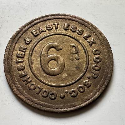 🌹外币初藏🌹🐯2026年第34场   每周二四六晚8️⃣点 接代拍 - 英国科尔切斯特&东埃塞克斯合作社 6便士Token