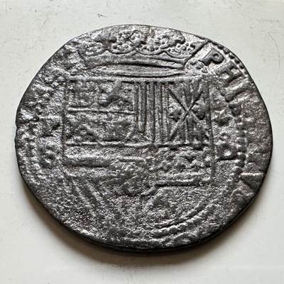 🌹外币初藏🌹🐯2026年第34场   每周二四六晚8️⃣点 接代拍 - 西班牙 1600-1660年 腓力三世/四世 8马拉维迪。十字城堡狮子版 复刻37毫米