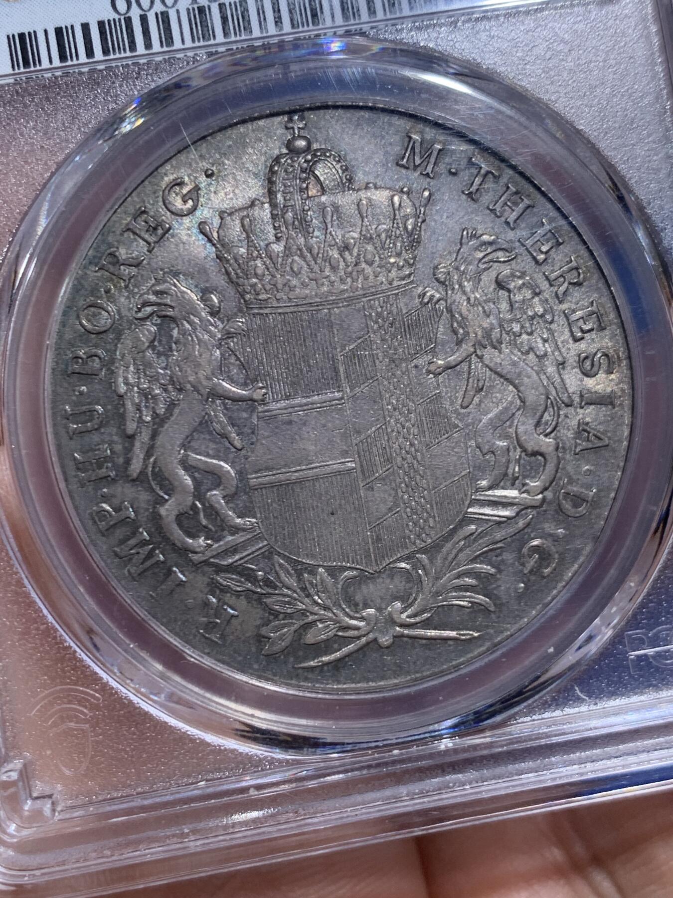 《竞宝斋》第474场 周日，周一 2场连拍 （全场包邮）欢迎送拍 PCGS MS62 奥地利1766年哈布斯堡王朝1泰勒大银币 双面全深打 底板光度好 包浆也漂亮