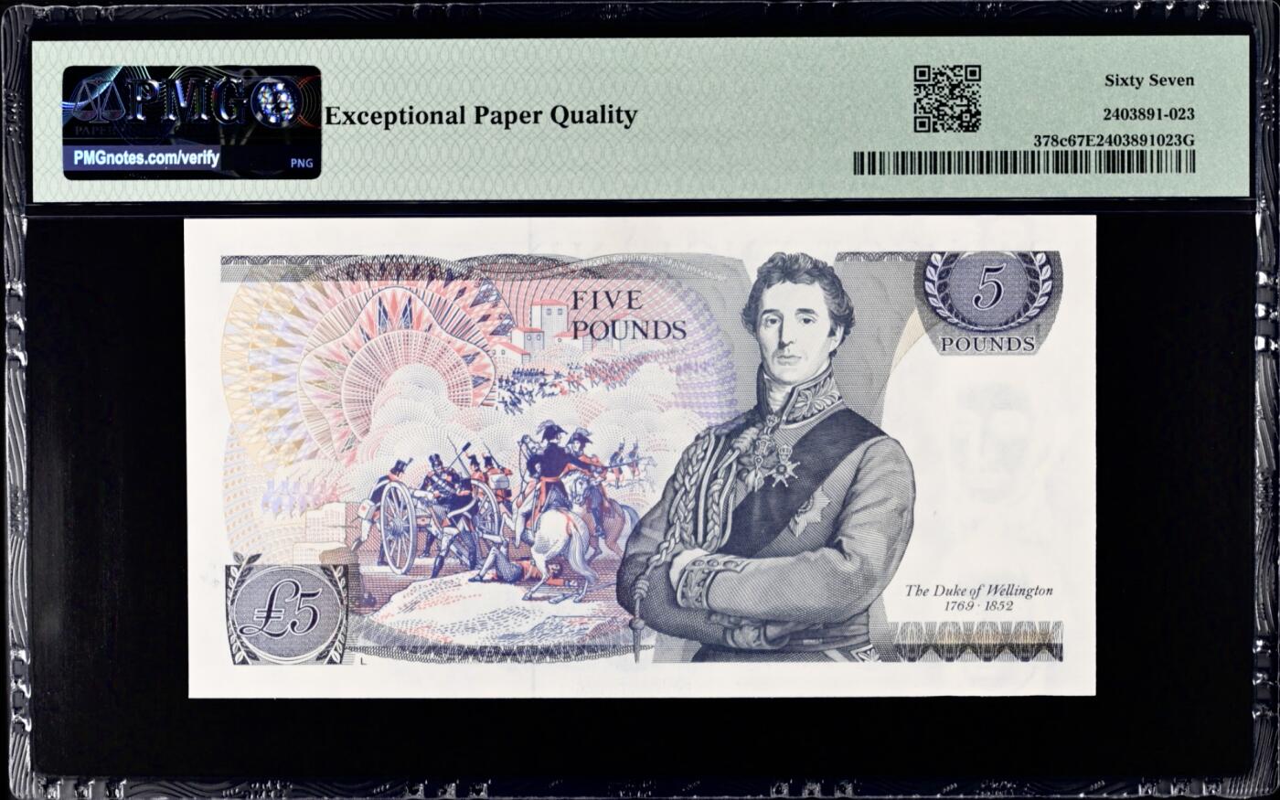 【礼羽收藏】🌏世界钱币拍卖第130期 英国D序列1980-87年5镑PMG67E亚军分 无47 细安全线