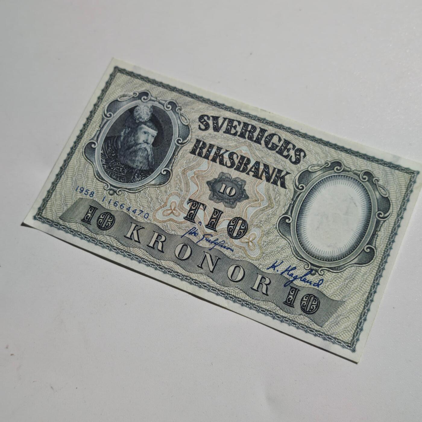 3月24日结束，成斌徽章钱币专场（明天继续更新） 瑞典1958年10克朗纸币