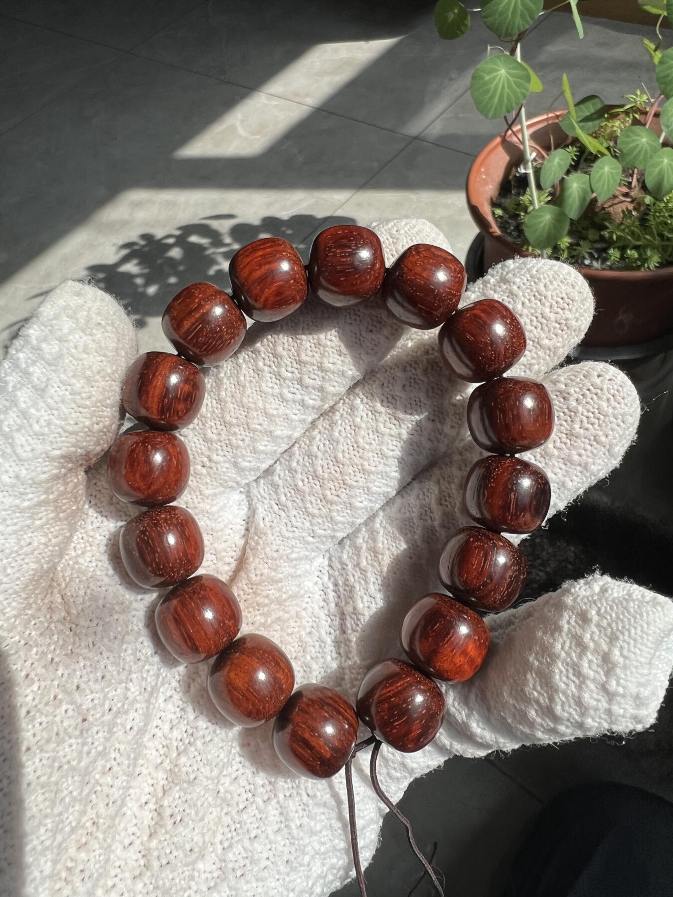 零元拍：小叶紫檀 13/14手串，妥妥的高油高密满金星，檀香宜人