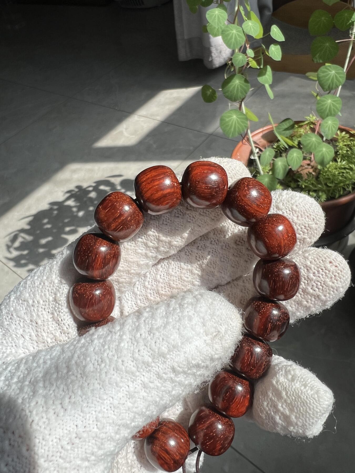 零元拍：小叶紫檀 13/14手串，妥妥的高油高密满金星，檀香宜人