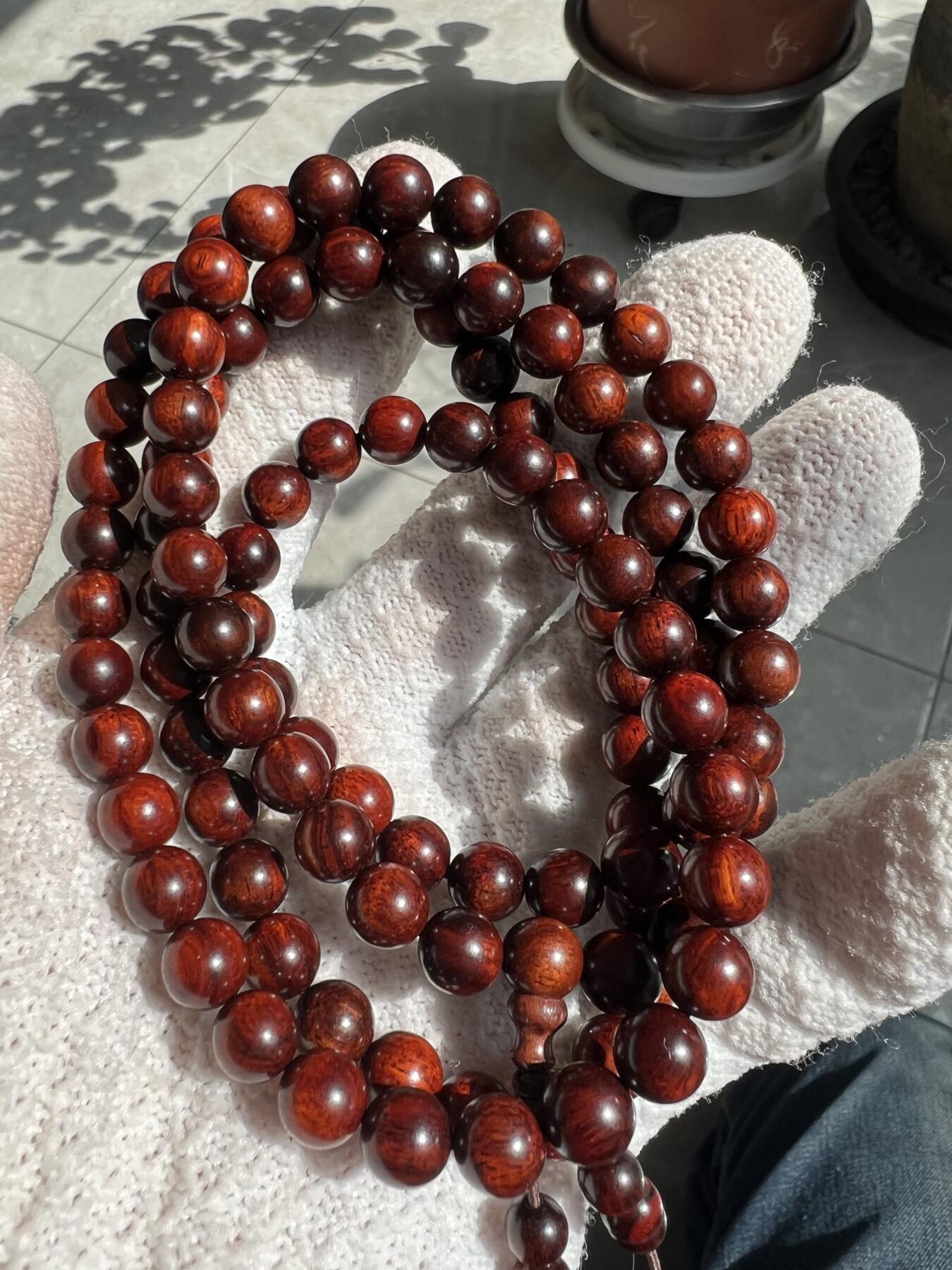 零元拍：小叶紫檀 108/0.8佛珠长串，妥妥的高油高密，檀香宜人