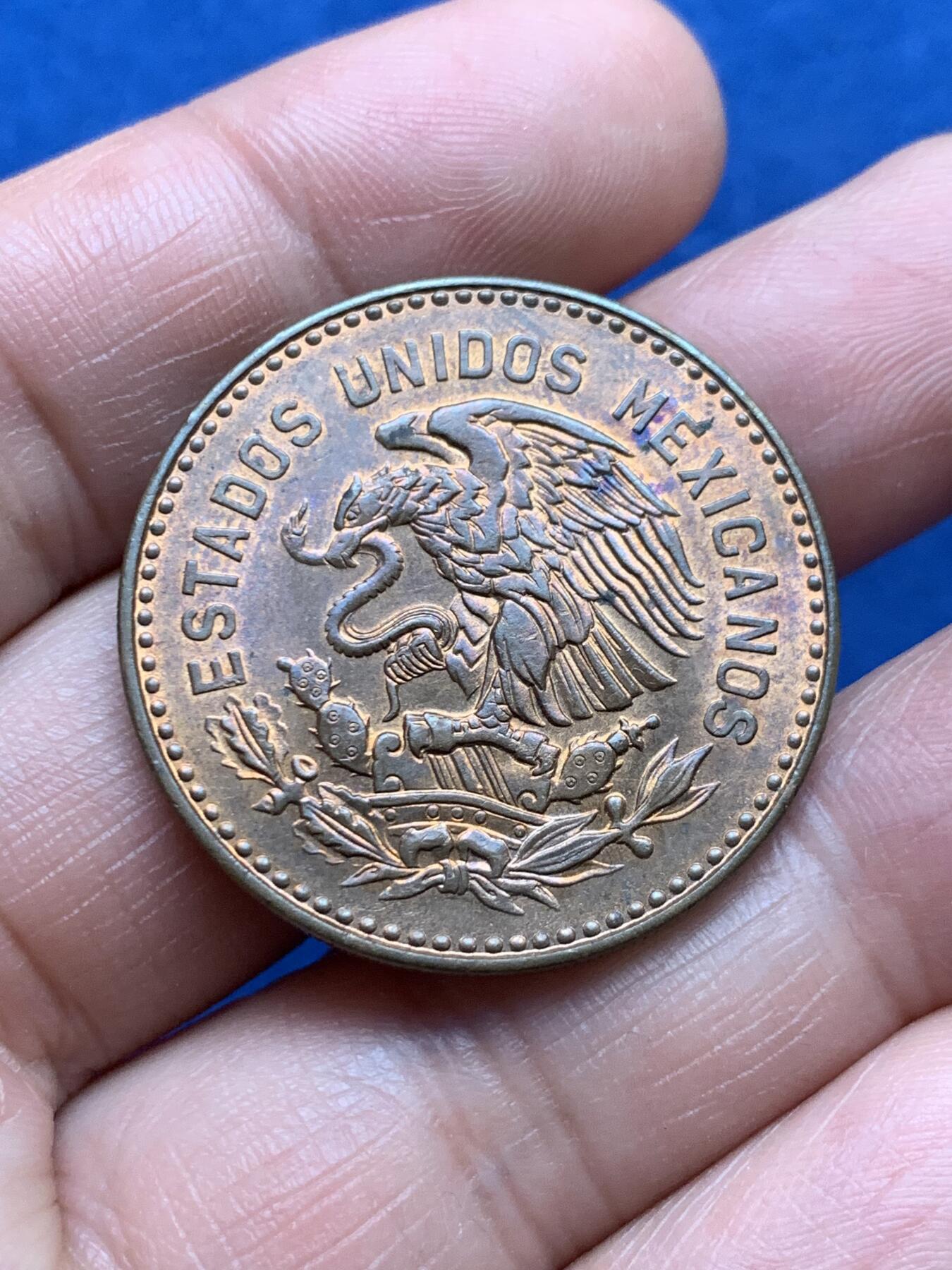 《竞宝斋》第474场 周日，周一 2场连拍 （全场包邮）欢迎送拍 墨西哥1959Mo大酋长50分铜币