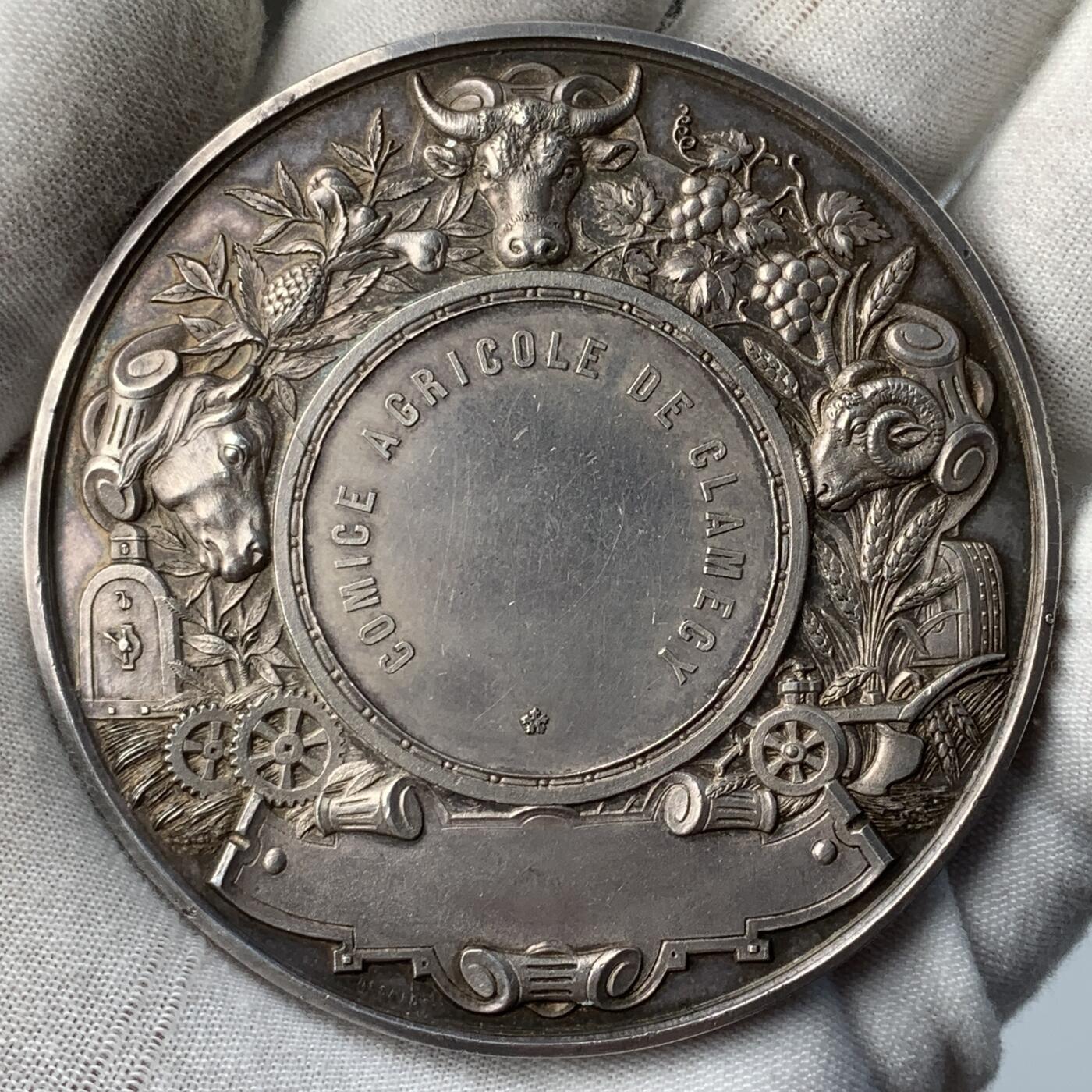 掌中浮雕-藏着的欧洲第056场 法国农业竞赛大银章，69mm，138.2g