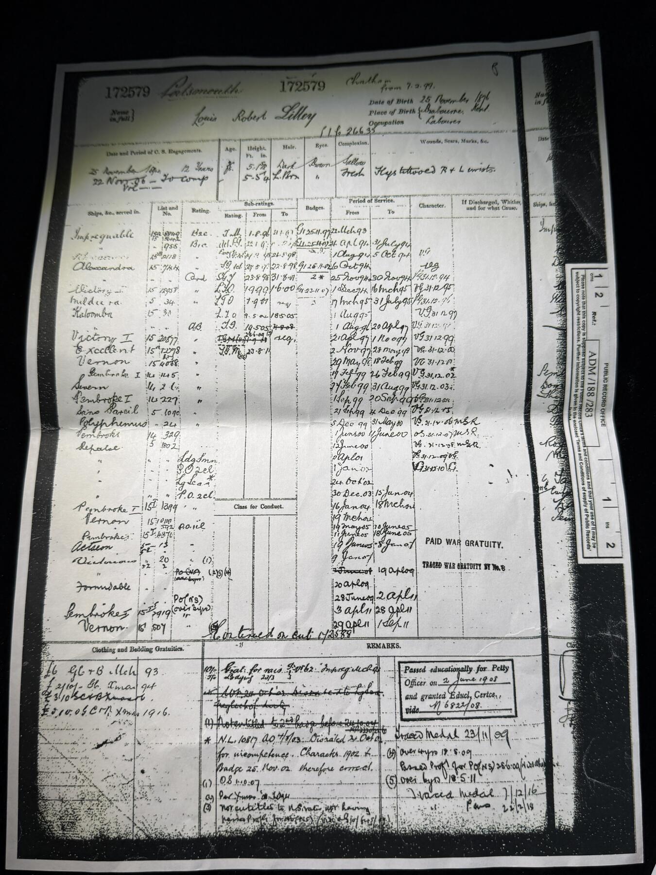 戎马世界章牌大赏，第112期 英国海军长期服役与一战奖章联排，带得主档案资料