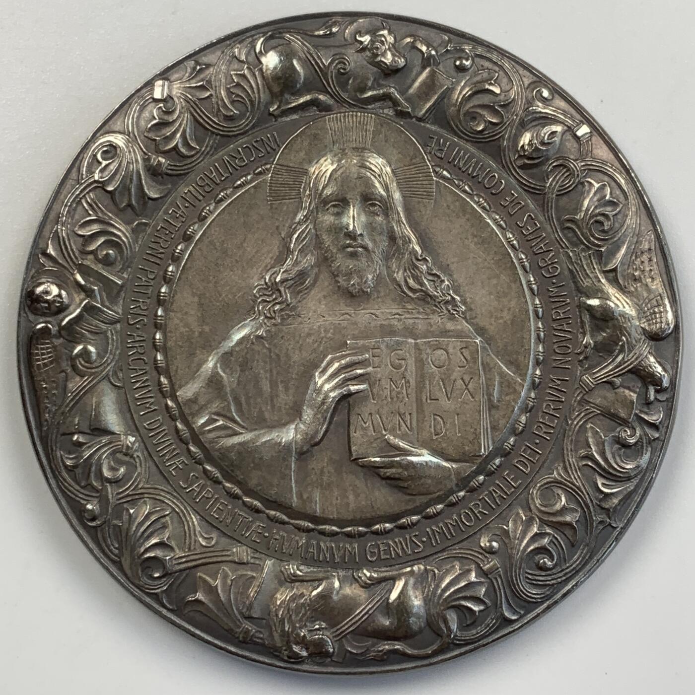 掌中浮雕-藏着的欧洲第056场 1902年教皇利奥十三世银章，A.cappuccio雕刻，52.5mm，74.1g，原盒