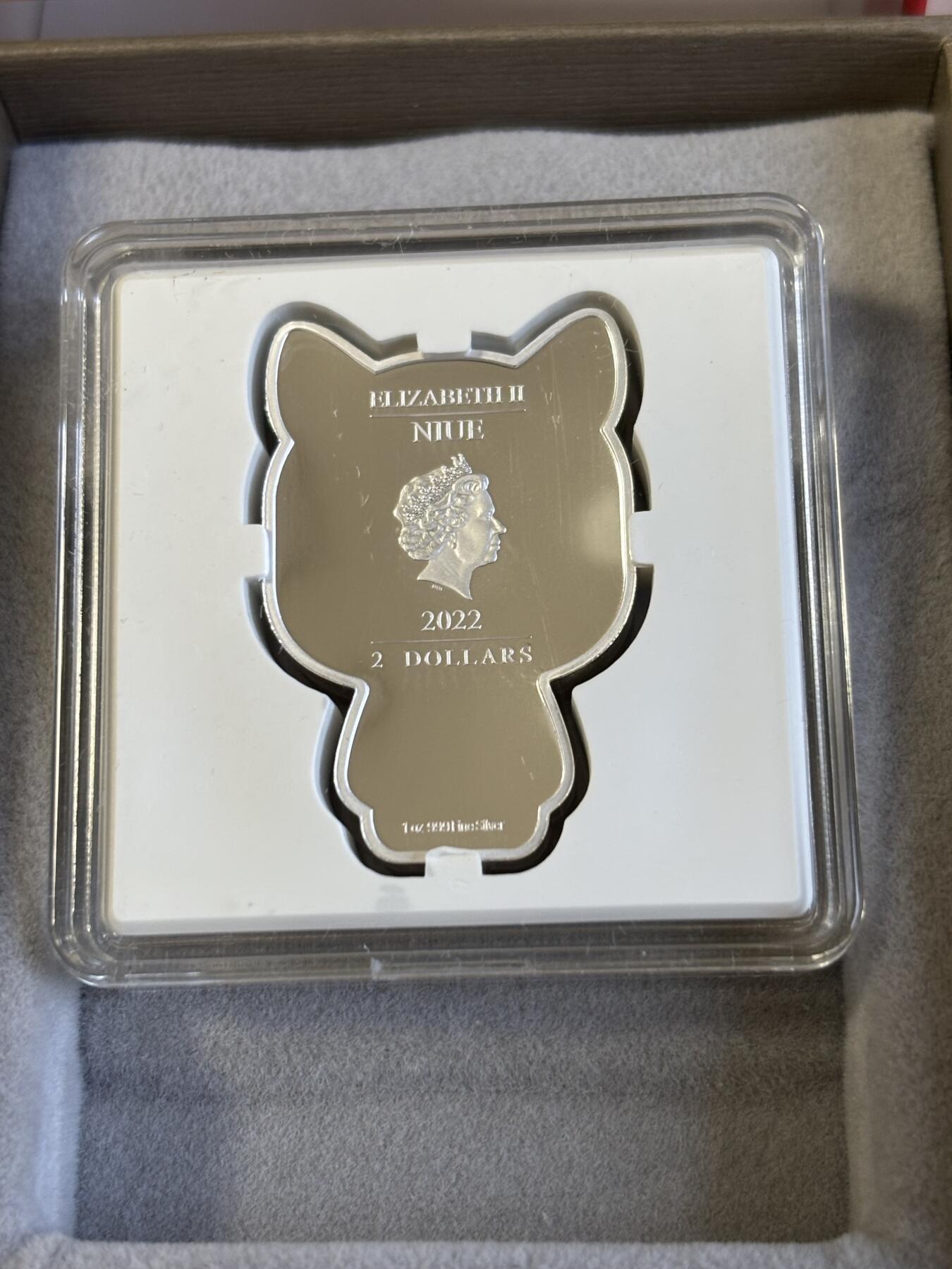 第195期拍卖 纽埃2022年Chibi中国生肖系列虎年1盎司纪念彩银币，999银，发行2000枚