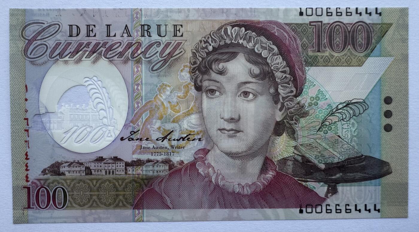 2026第5场（总第232期）：精品测试钞、外钞综合场 版三/双豹子号666444 德纳罗DLR “简奥斯汀”横竖三号码塑料测试钞UNC