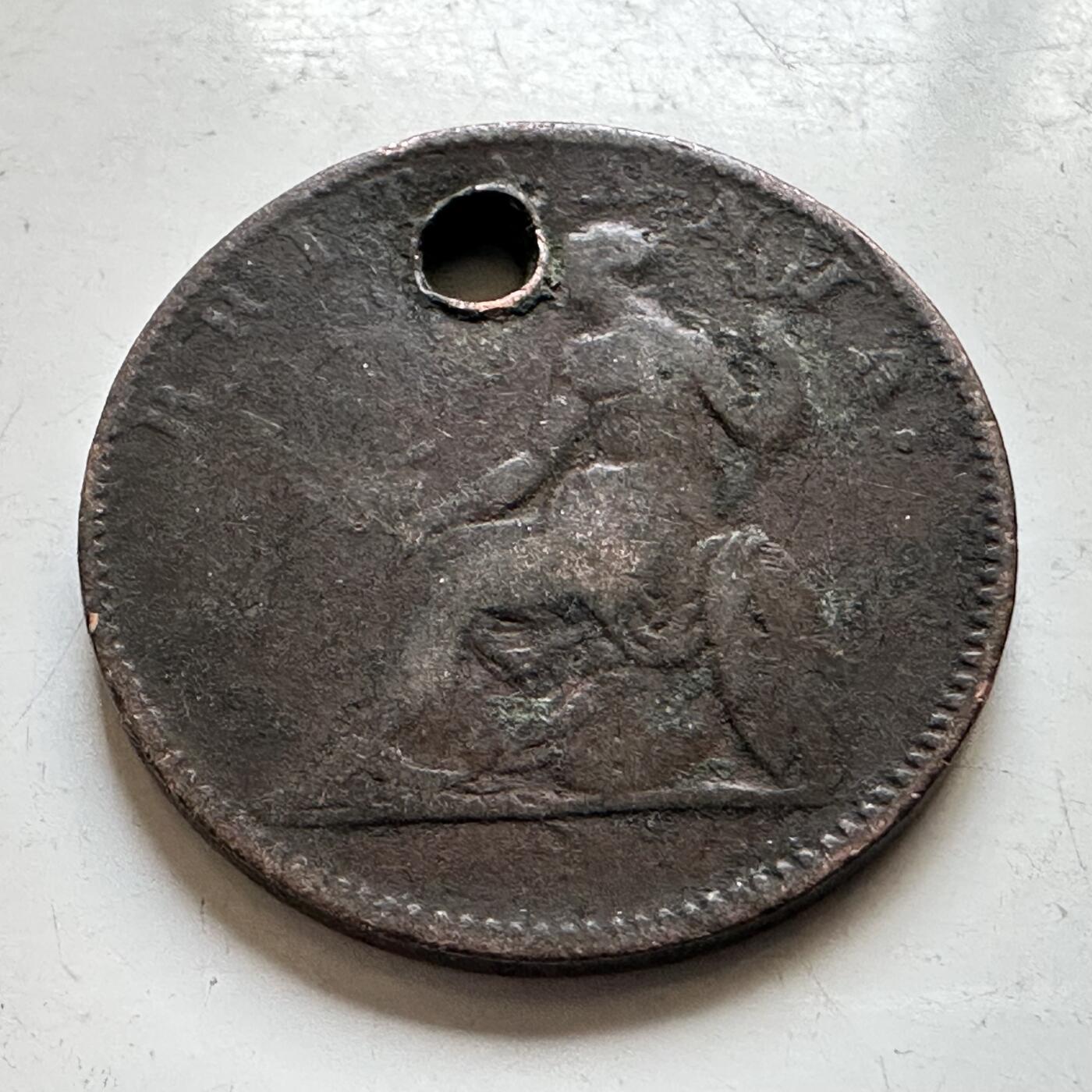 🌹外币初藏🌹🐯2026年第34场   每周二四六晚8️⃣点 接代拍 爱奥尼亚群岛 1819年 乔治三世(1760-1820) 1雷普塔铜币 圣马可飞狮版 21.5毫米