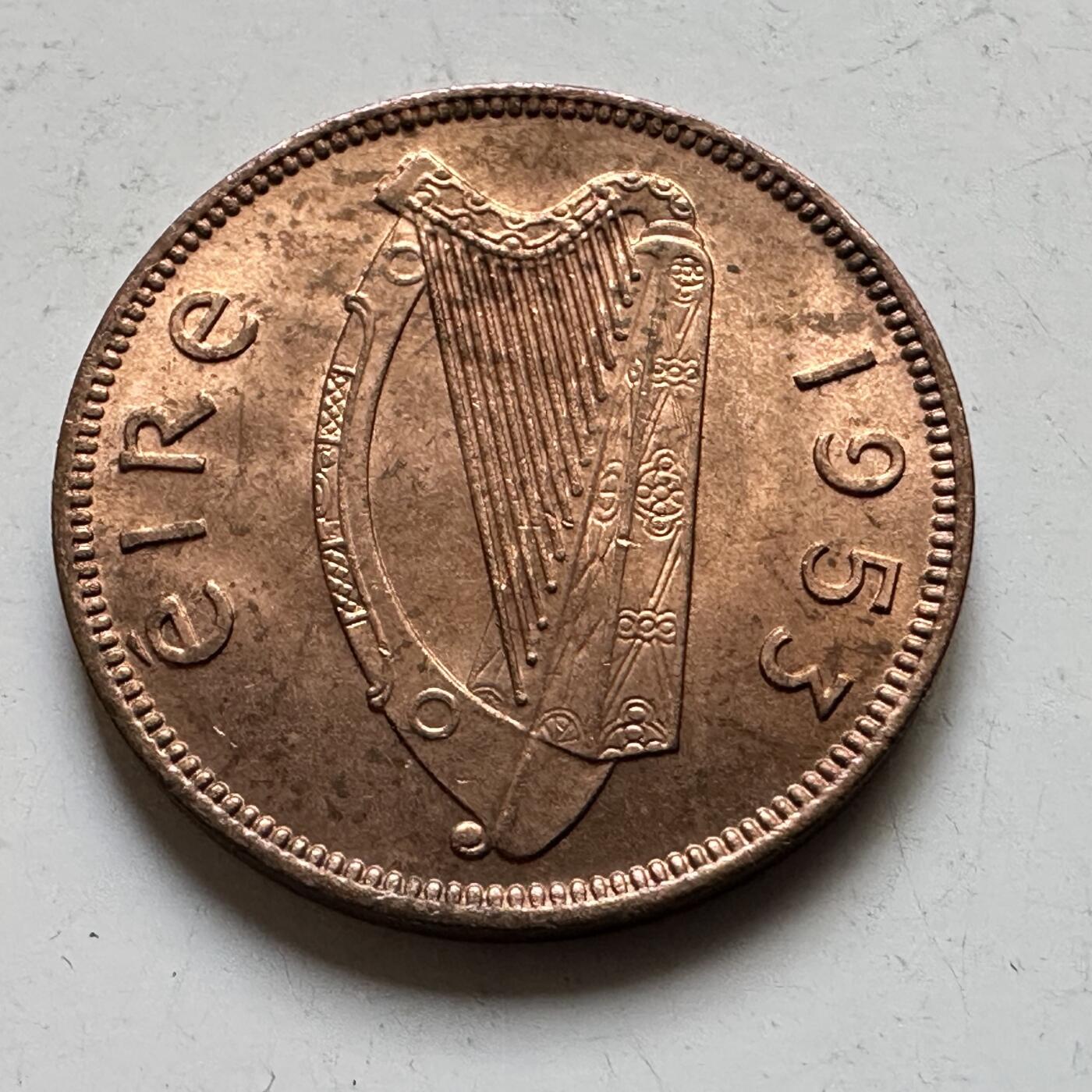 🌹外币初藏🌹🐯2026年第34场   每周二四六晚8️⃣点 接代拍 爱尔兰 1953年 1/4便士 鹬鸟