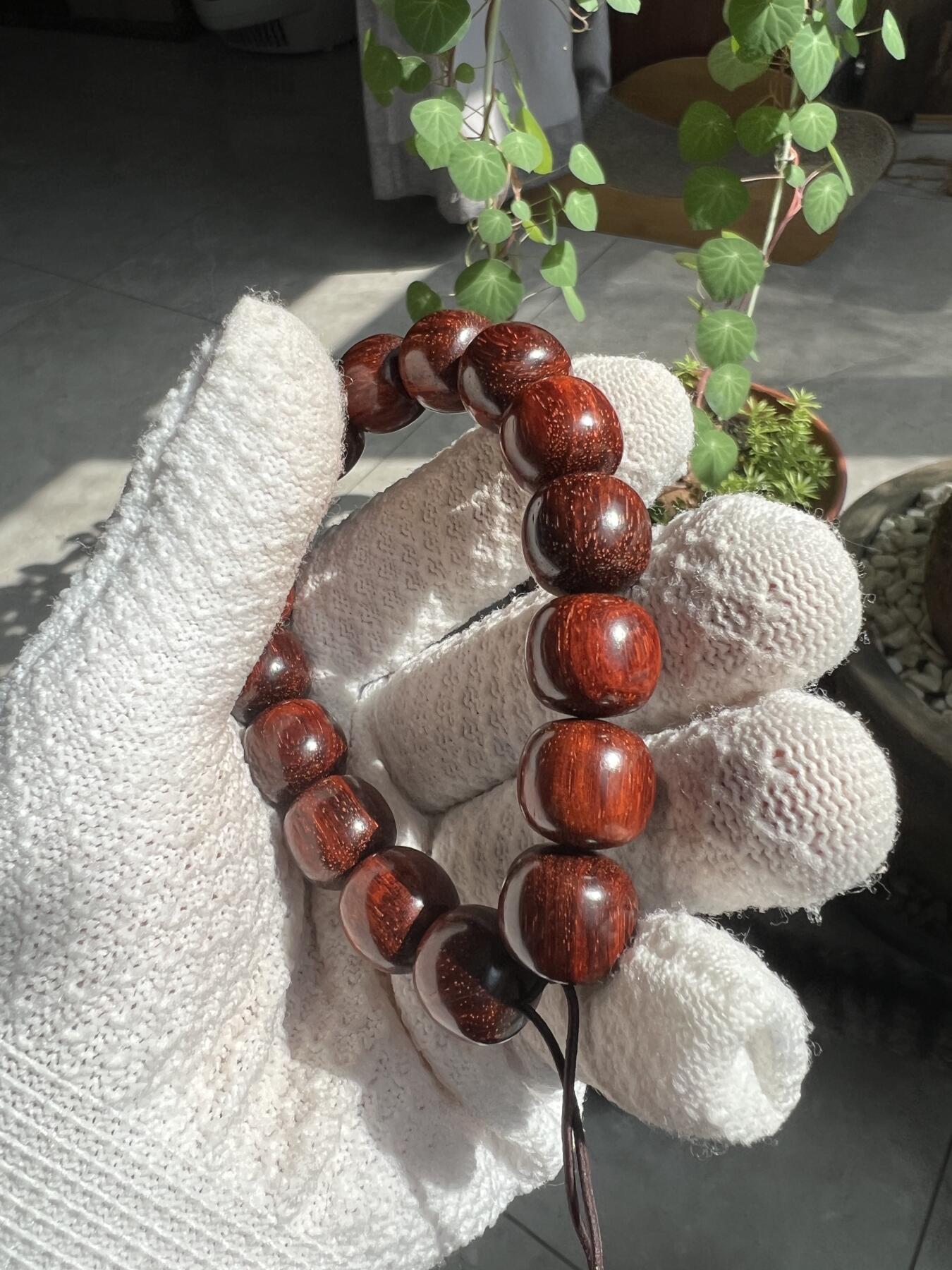 零元拍：小叶紫檀 13/14手串，妥妥的高油高密满金星，檀香宜人