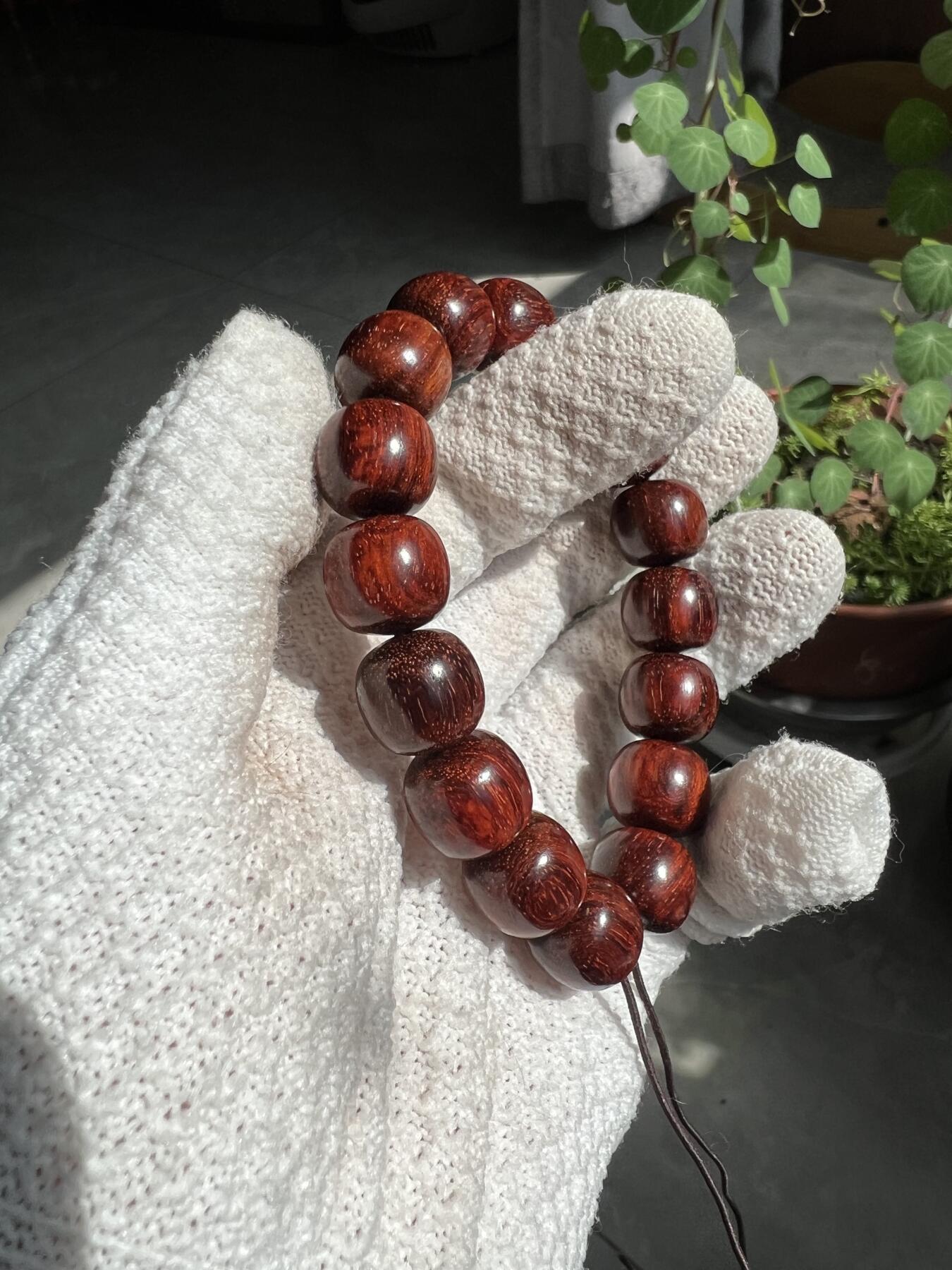 零元拍：小叶紫檀 13/14手串，妥妥的高油高密满金星，檀香宜人