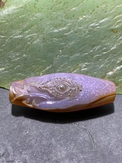 高玉化巴西玛瑙手工俏色巧雕灵蛇如意吊坠一个！ - 高玉化巴西玛瑙手工俏色巧雕灵蛇如意吊坠一个！