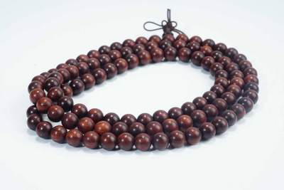 上海都达杂项专场五十八【全场包邮】  - 7天然印度小叶紫檀0.8圆珠多圈手串 附鉴定证书 93-257