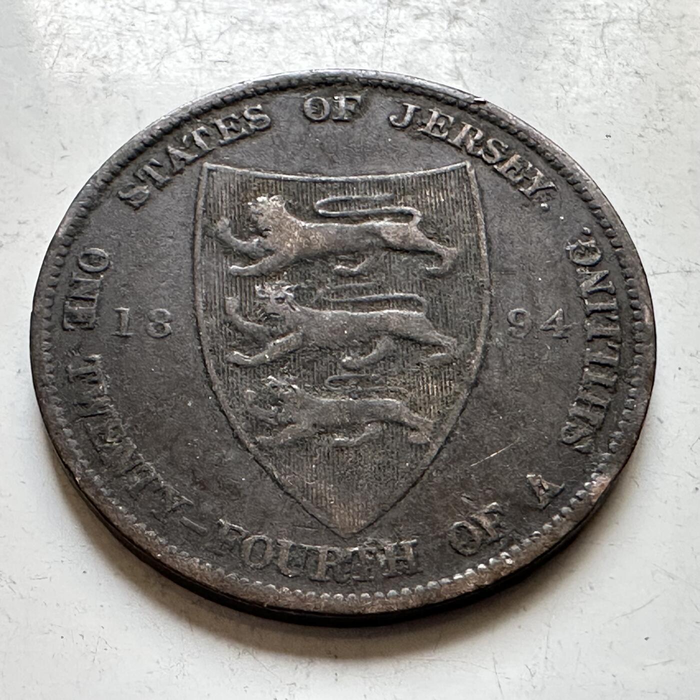 🌹外币初藏🌹🐯2026年第34场   每周二四六晚8️⃣点 接代拍 泽西岛 1894年 维多利亚 1/24先令铜币