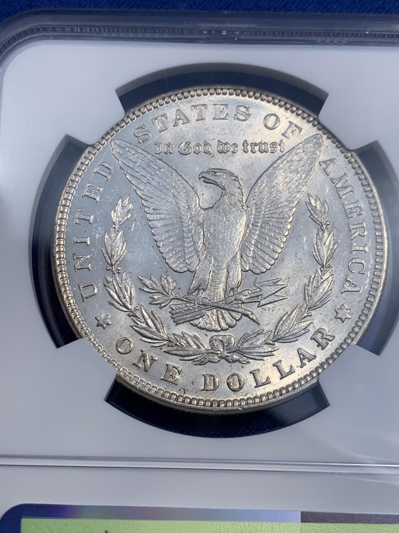 《竞宝斋》第474场 周日，周一 2场连拍 （全场包邮）欢迎送拍 NGC MS62 美国1887年摩根1美元银币