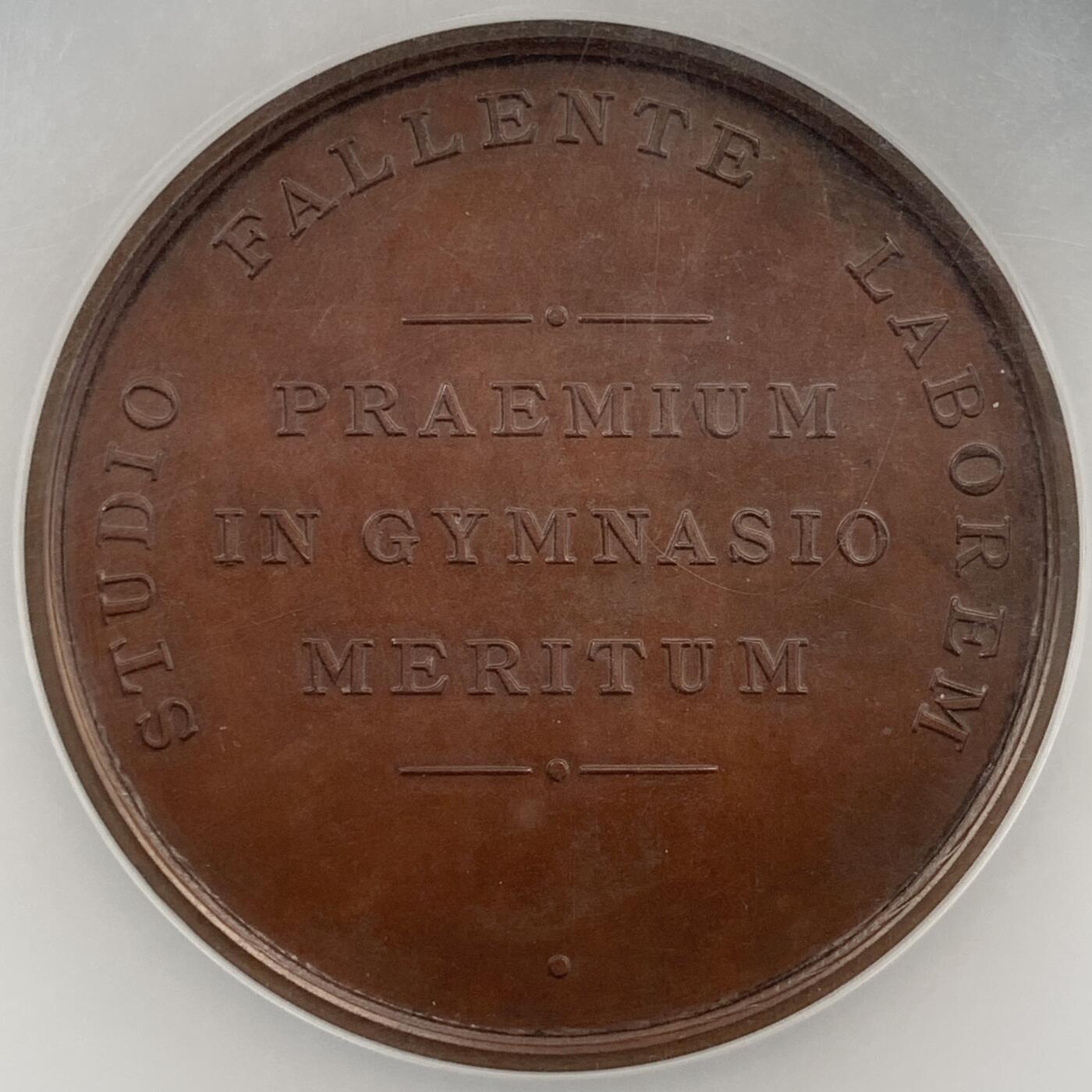 掌中浮雕-藏着的欧洲第056场 NGC MS62 : 英国伯明翰爱德华六世国王文法学校纪念铜章，58mm