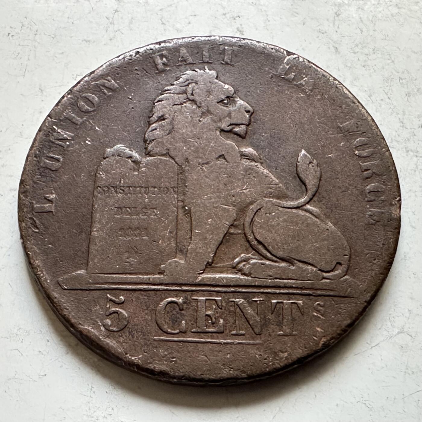 🌹外币初藏🌹🐯2026年第34场   每周二四六晚8️⃣点 接代拍 比利时1837年五分 b