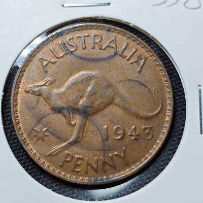 KK钱币收藏小铺   套币 批量/好品散币专场 2月预留时间 周末发货 -  1943澳大利亚乔六一便士铜币