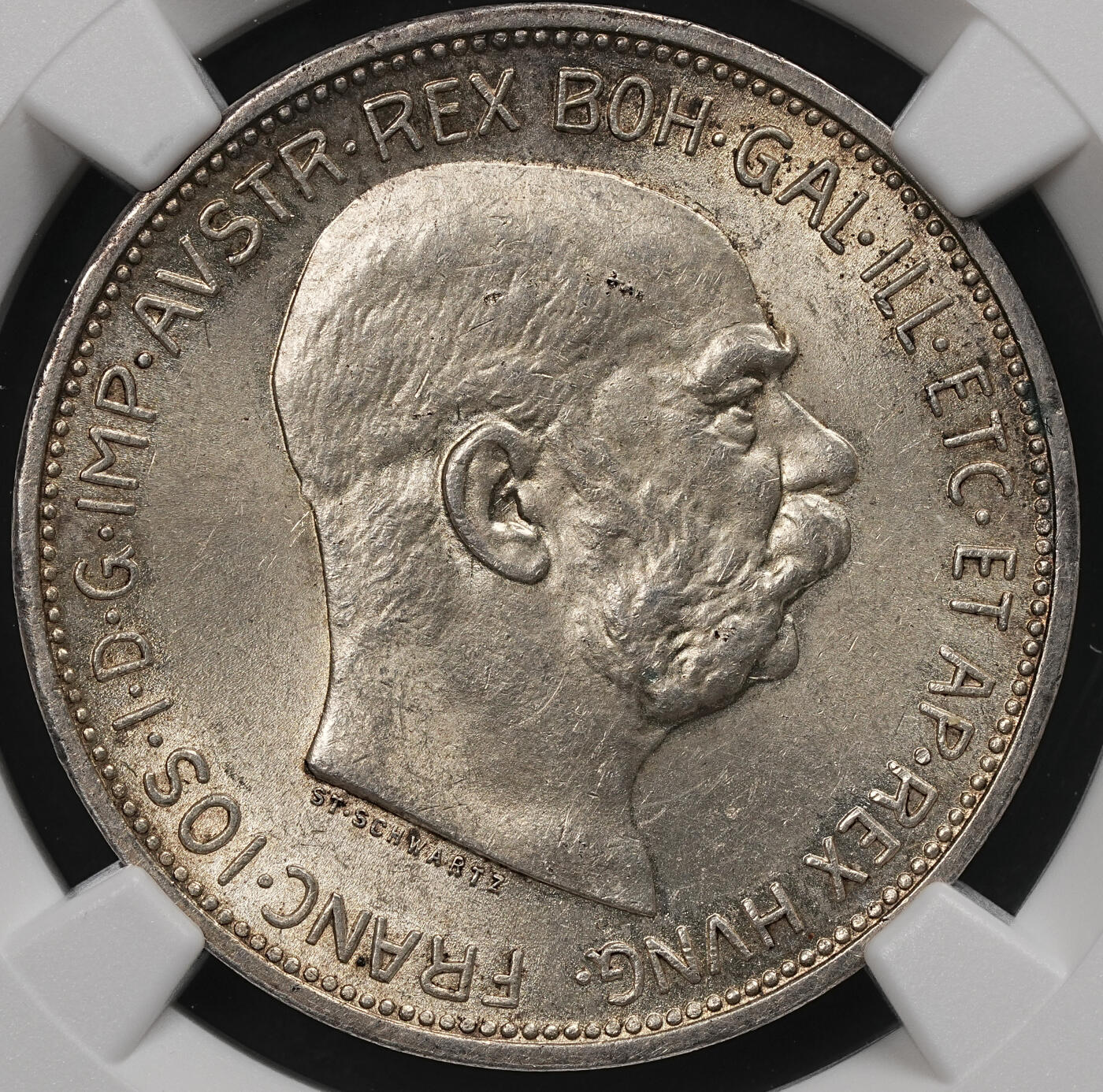 修遠堂世界钱币第109期 NGC MS64 1912年奥匈帝国-奥地利2克朗银币