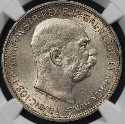 修遠堂世界钱币第109期 - NGC MS64 1912年奥匈帝国-奥地利2克朗银币