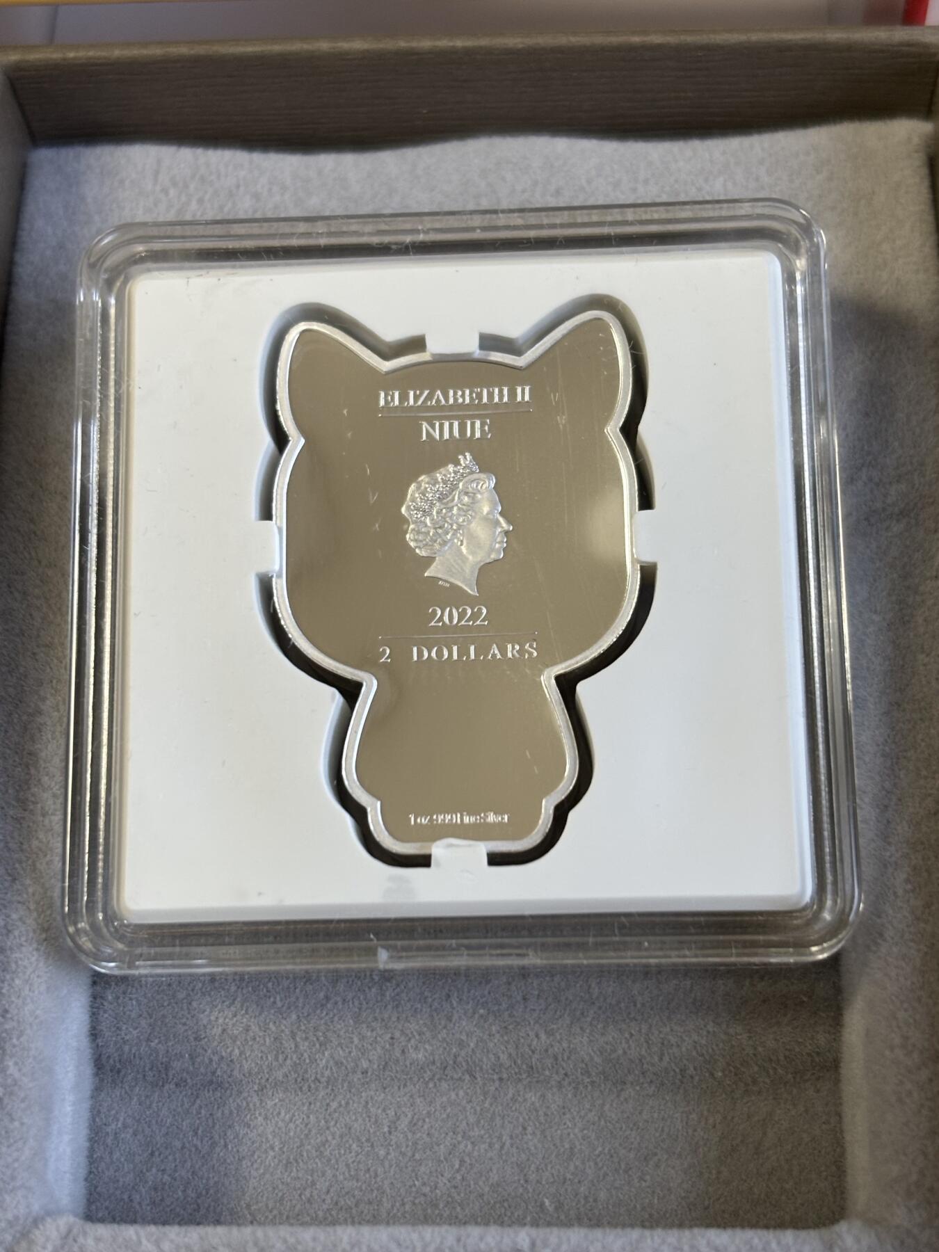 第195期拍卖 纽埃2022年Chibi中国生肖系列虎年1盎司纪念彩银币，999银，发行2000枚