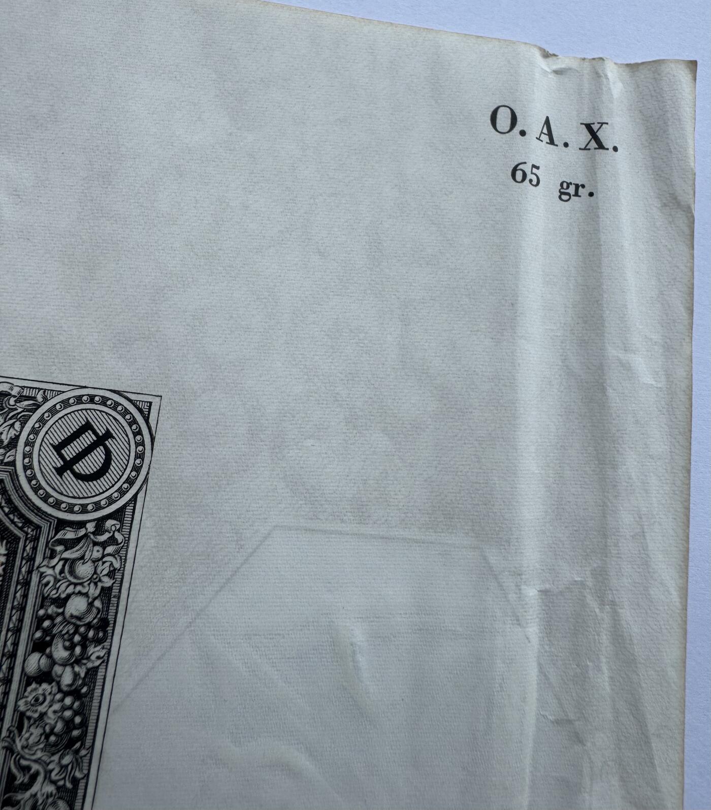 2026第5场（总第232期）：精品测试钞、外钞综合场 法国DES 1938年版“路易十四”广告宣传测试钞原版大尺寸含人像水印（右边不平整）