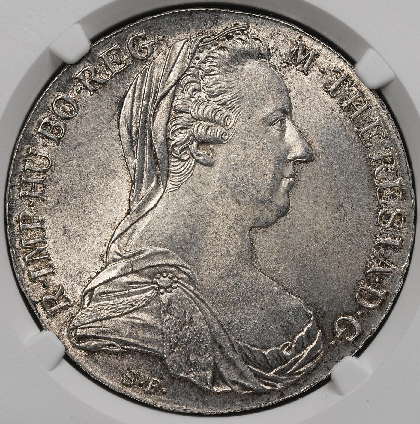 修遠堂世界钱币第109期 NGC MS63 1780年大奶妈泰勒大银币，包浆老道，个人看二战或更早铸的贸易银币，绝非现代新铸的旅游纪念品